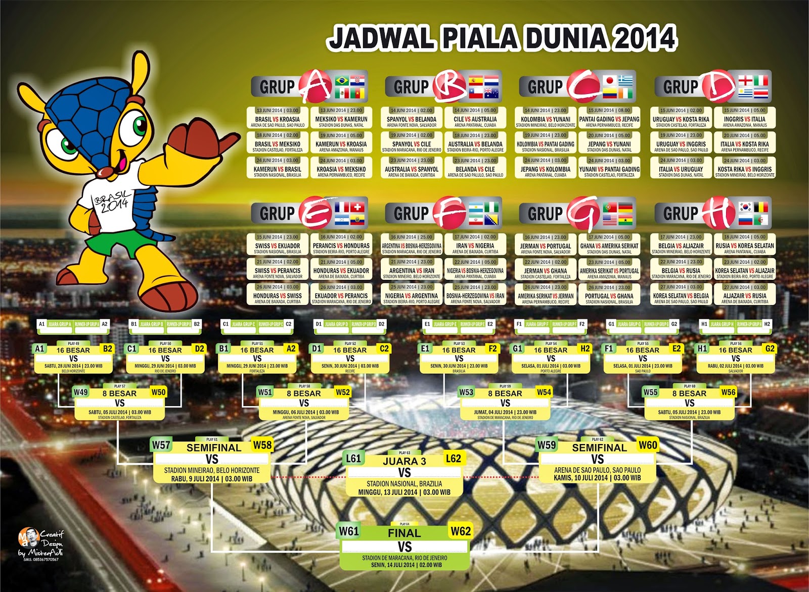 Poster Jadwal Piala Dunia 2014 High Resolution Mister Adli