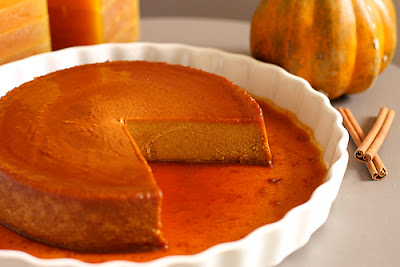 Delicious recipe of pumpkin and almond flan