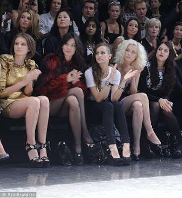  Alice Dellal Portia Freeman and Peaches Geldof on the front row at 