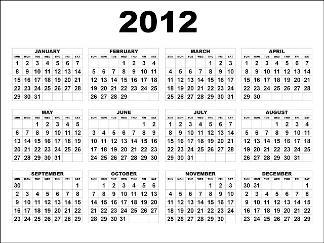 calendar 2012 printable. 2012 Printable Calendar