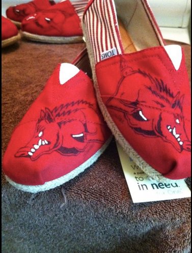 Toms Shoes  Rock on Are Hand Painted By Sara Wallace  Order A Pair Of Razorback Shoes