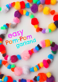 how to make a pom-pom garland- the absolute easiest craft with adorable results!  