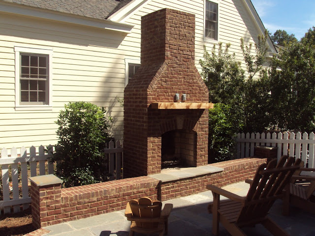 Outdoor Brick Fireplace