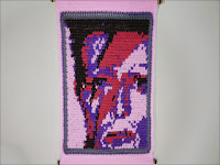 Original Fine Art Tapestry - A Ladd Insane: Portrait of David Bowie - by Jen Tennille