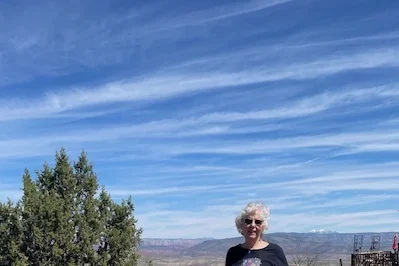 glorious sky and Susan in Jerome, Arizona