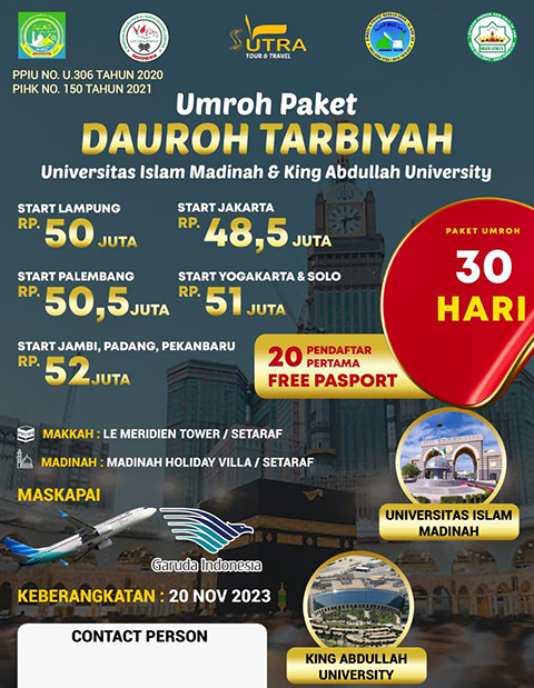 Paket Umroh Dauroh Tarbiyah (November 2023)