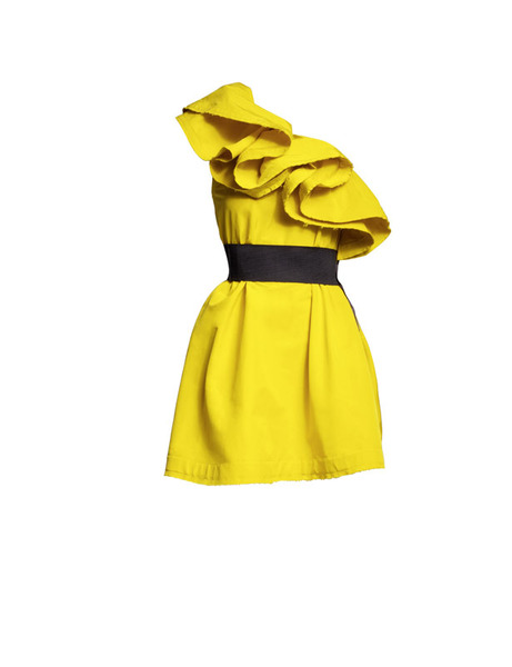 Vestido amarillo volantes Lanvin H&M FW 2010-2011