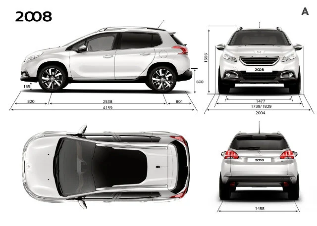 Peugeot 2008 - dimensões