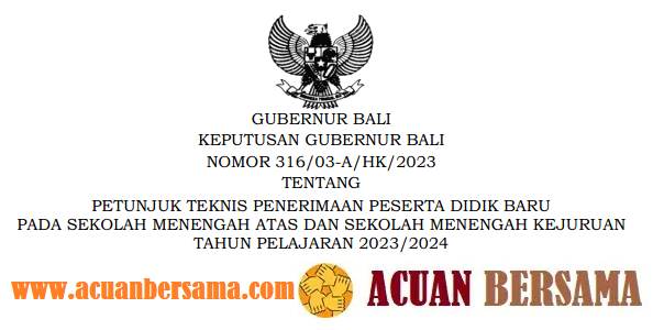 Juknis dan Jadwal PPDB SMA SMK Provinsi Bali Tahun Pelajaran 2024/2025