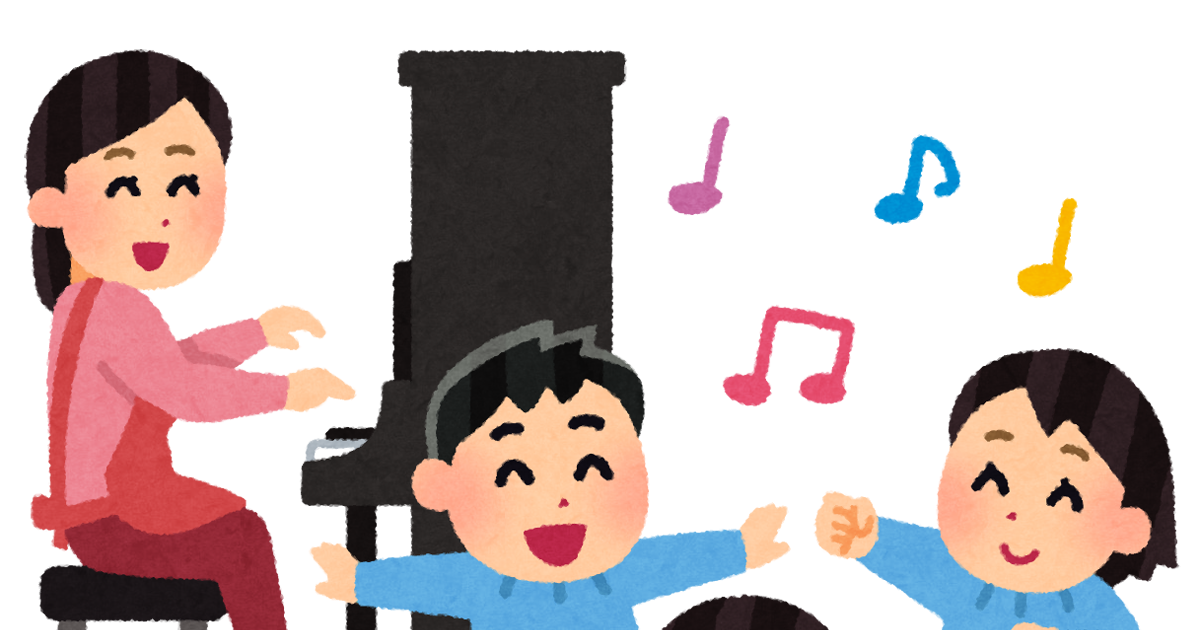 ピアノに合わせて踊る子供たちのイラスト かわいいフリー素材集 いらすとや