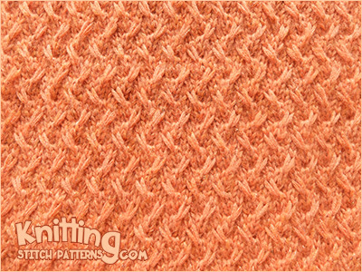 Diagonal Weave Stitch. Twisted Knitting Stitch Pattern