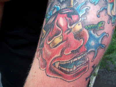 I saw this hannya mask outside of Penn Station and went up to talk to its 