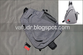 Men Chest Single Shoulder Bag. Grey color. Revision