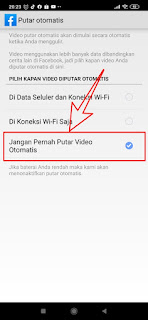 nonaktifkan video di facebook