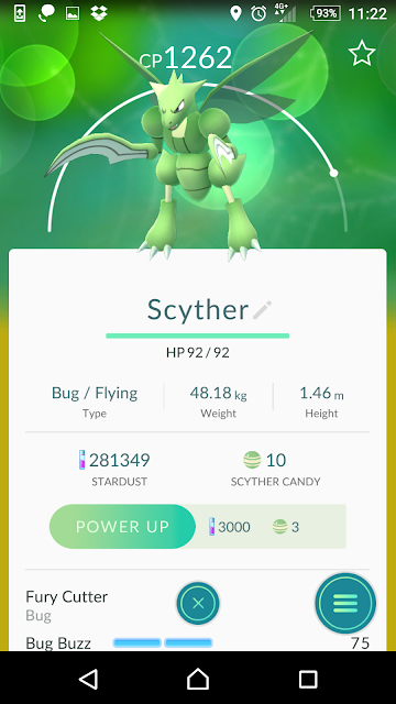 飛天螳螂 Scyther 配招最佳技能 - Pokemon GO寶可夢