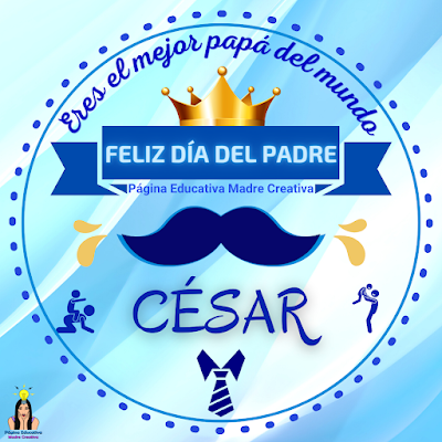 Solapín Nombre César para redes sociales por Día del Padre