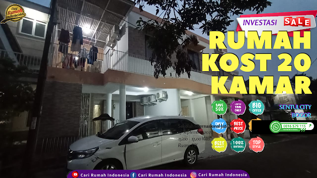 DIJUAL RUMAH KOST 2LANTAI 20 KAMAR DI CLUSTER ELITE SAMPING AEON MALL SENTULCITY BOGOR