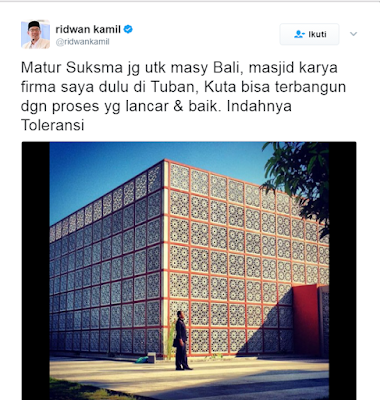 Ridwan Kamil Akan Bangun Pura di Bandung