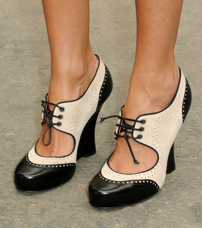 vintage style black and white saddle shoes