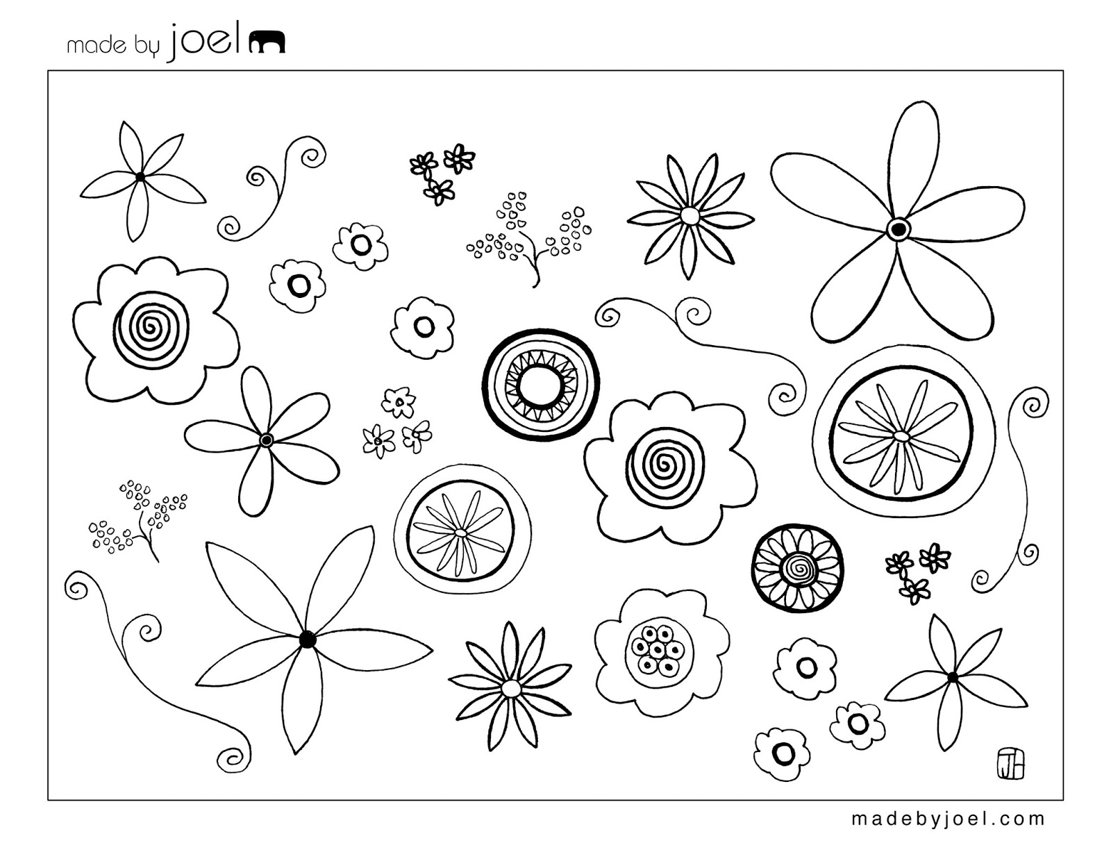 Flowers Coloring Template 6