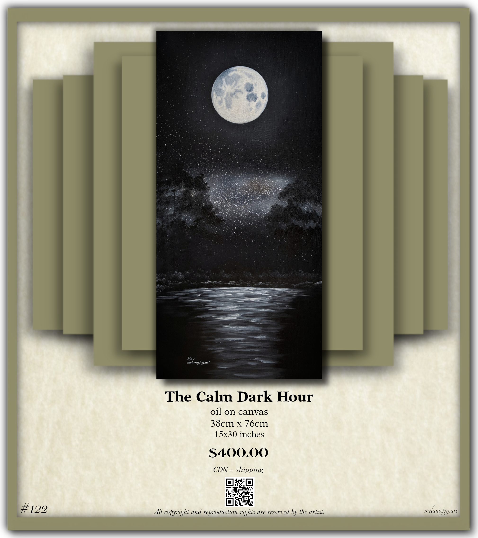 122 The Calm Dark Hour oil on canvas for sale melaniejoyart
