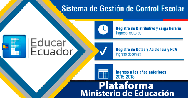 sistema de gestion de control escolar Notas Calificaciones estudiantes plataforma educarecuador