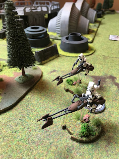 Imperial Speederbikes scout out the area ahead of the main force