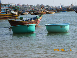 Unique "TUB BOATS" used for fishing  in Mui Ne.