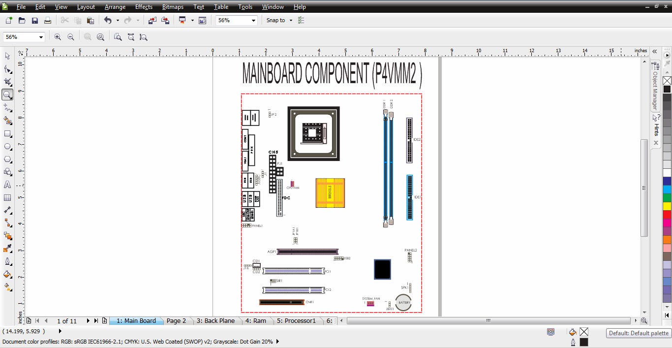 MENGGAMBAR MOTHERBOARD P4VMM2 JADUL DENGAN CorellDRAW Heri Al Fatih