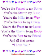 You're the Peanut to my Butter You're the Star to my Burst (love quotes )