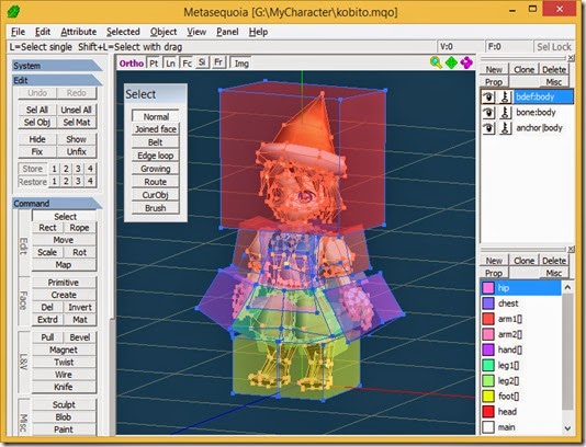 Open model in Metasequoia