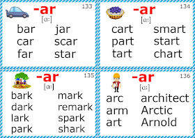 english phonics flashcards r-controlled vowel sounds