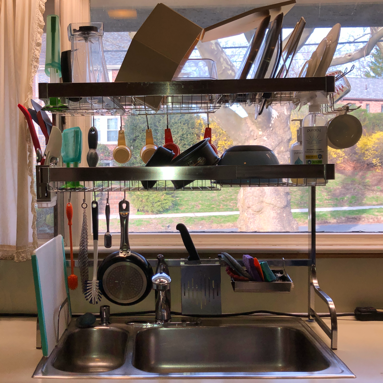 Dish Drying Rack Over the Sink - 3 Tier Adjustable (34