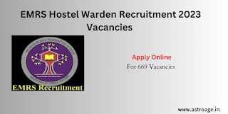 EMRS  Hostel Warden Recruitment 2023 Vacancies