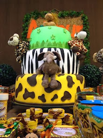 decoração festa safari bolo