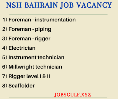 NSH Bahrain Job vacancy