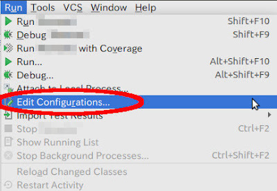 IntellJの[Run] > [Edit Configurations...]メニュー