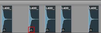 Track Showing Multiple Time Locked Clips in Pro Tools