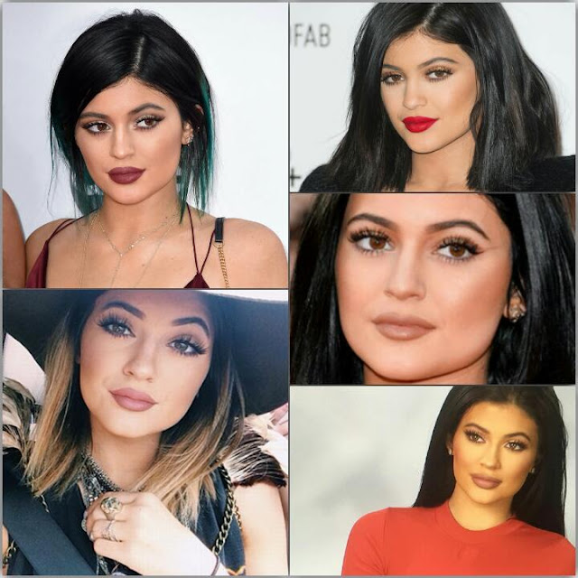 Diferentes tons de cores usado pela Kylie Jenner