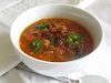 Roasted Red Pepper, Tomato and Lentil Soup with Dates and Lime