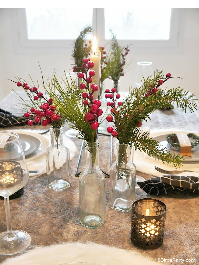 Décor de table de Noël d'inspiration scandinave Hygge - des idées de décoration de table d'hiver faciles, peu coûteuses et confortables DIY!