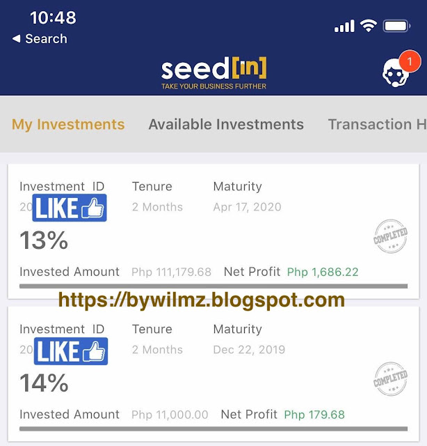 Investment SeedIn Philippines -  Profit