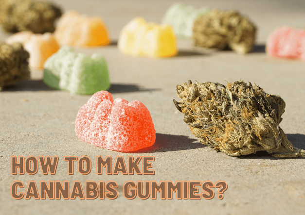 The picture shows weed, as well as colorful and delicious sweets