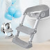 Foldable Potty Training Seat with Step Stool for Toddlers - Adjustable, Non-Slip, Padded (Grey)
