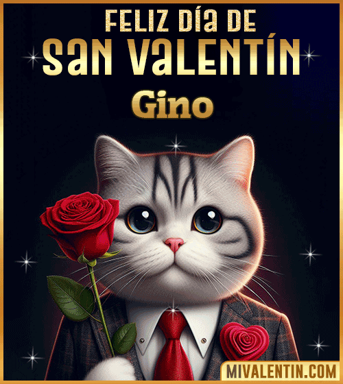 Gif con Nombre de feliz día de San Valentin Gino