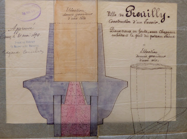 19C Design for a post holder, held at the Departmental Archives of Indre et Loire, France.