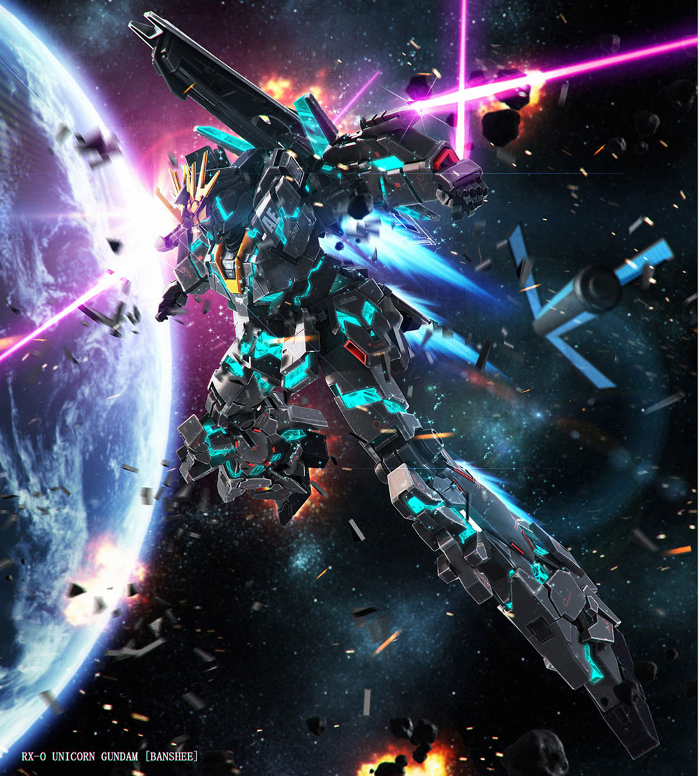 RX 0 Unicorn Gundam And Banshee Final Battle Ver Wallpaper Images