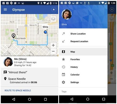 aplikasi glympse - share gps location