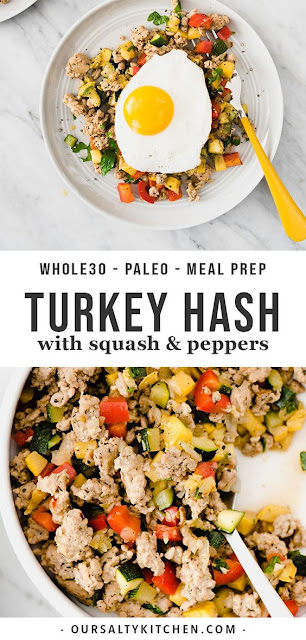 Paleo Ground Turkey Hash With Squash And Peppers