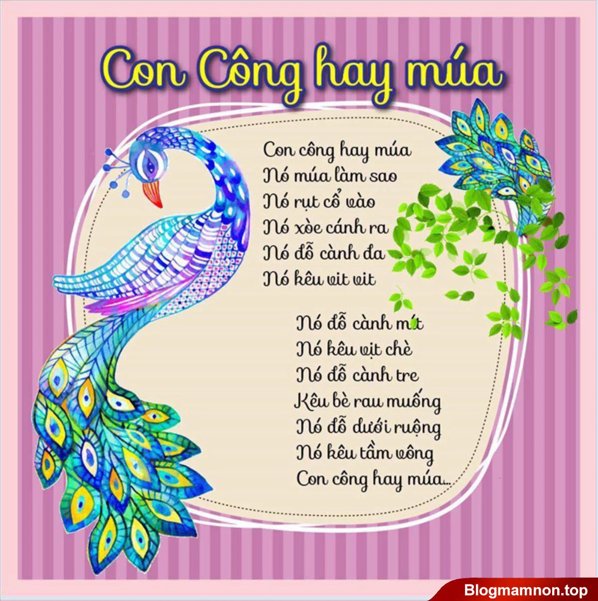 bài thơ con công hay múa